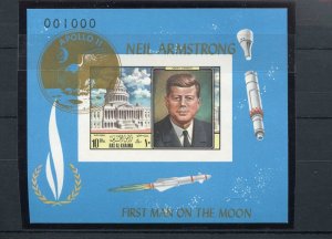 RAS AL KHAIMA JOHN F. KENNEDY APOLLO 11 MOON LANDING PERF & IMPF S/Ss MINT NH