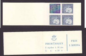 Sweden-Sc#584b-unused NH booklet-id4-definitives-pane of 4-