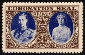 1937 Great Britain Poster Stamp King George VI Coronation Seal Unused