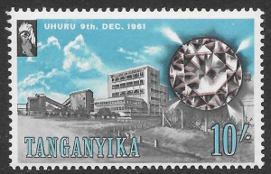 Tanganyika Scott 55 MNH, 10/- Diamond Mine & Rose Diamond issue of 1961