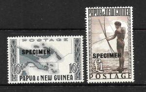 PAPUA NEW GUINEA  1952  10/- & 1pnd  PICTORIAL   MLH SPECIMENS   SG 14s/15s    