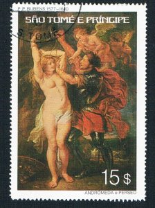 St Thomas & Prince 444 Used Painting Ruben Nude 1977 (BP78602)