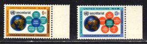 United Nations #181-82 ~ Cplt Set of 2 ~ Mint, NH  (1968)