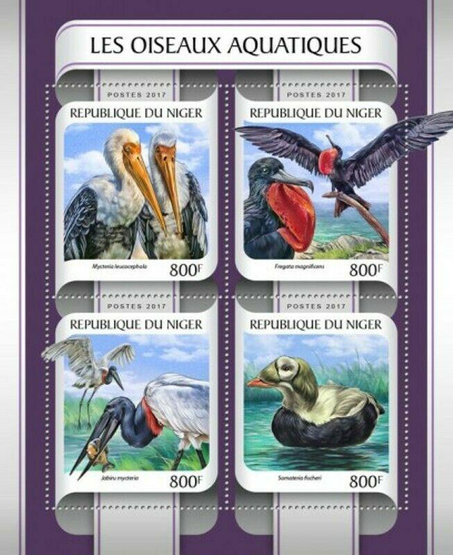 Niger - 2017 Water Birds - 4 Stamp Sheet - NIG17208a