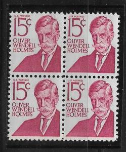 1288 Oliver Wendell Holmes blk of 4 MNH