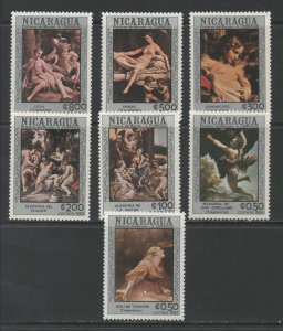 Thematic Stamps Art - NICARAGUA 1984 PAINTINGS COREGGIO 2591/7 7v mint