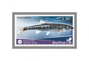 LITHUANIA BEEPOST 2024 MNH Fishes, Nemunas Loops Regional Park 1v #21a