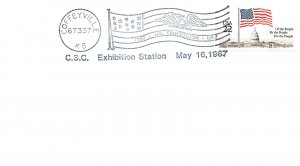 US SPECIAL PICTORIAL POSTMARK COVER UNITED STATES CONSTITUTION COFFEYVILLE 1987