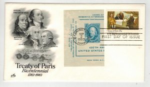 SIGNING TREATY OF PARIS 200th ANNIV. 2052 COMBO 1/2 of 948 CIPEX SOUVENIR SHEET