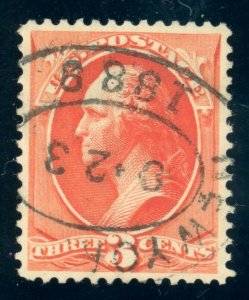 US Stamp #214 Washington 3c - PSE Cert - USED  