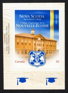 AGRICULTURAL COLLEGE NOVA SCOTIA = INSCRIPTION BK STAMP  MNH Canada 2005 #2089