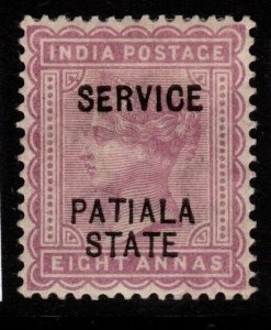 INDIA-PATIALA SGO16 1891 8a DULL MAUVE MTD MINT