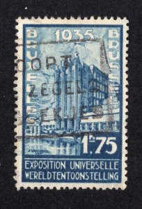 Belgium 1934 1.75fr blue Brussels Exhibition, Scott 261 used, value = 40c