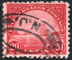 SC#567 20¢ Golden Gate Single (1923) Used