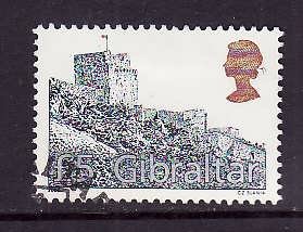 Gibraltar-Sc#850-used set-Moorish Castle-2000-small hinge remnant on backs-