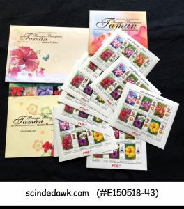 MALAYSIA - 2009 GARDEN FLOWER DEFINITIVE SHEETS ALL 14 MNH