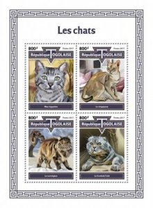 Togo - 2017 Cat Breeds on Stamps - 4 Stamp Sheet - TG17610a