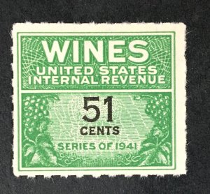 US STAMPS # RE191 REVENUE WINES UNUSED NO GUM CAT. $ LOT #1411