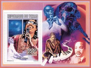 Chad 1996 STEVIE WONDER/MARTIN LUTHER KING Jr. S/S (1) Perforated MNH VF