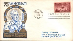 FDC 1951 SC #1002 Cachetcraft/Boll Cachet - New York, Ny - Single - J164