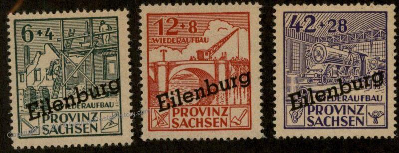 Germany SBZ Soviet Zone Wiederaufbau Eilenburg MNH 1A-3A Sachsen Set 87030