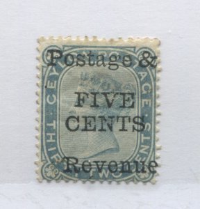 Ceylon QV 1885 overprinted 5 cents on 32 cents mint o.g. hinged