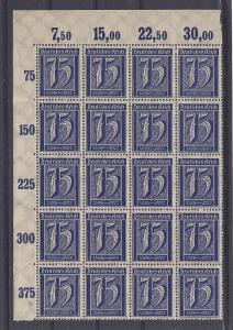 Germany, 170, Numeral Upper Left Block(20),**MNH**