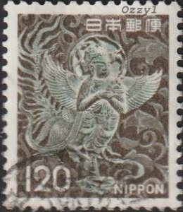 Japan 1972 Sc#1079 120yen Brown black Karyobinga ex Chuson Temple USED-VF-VLHM.