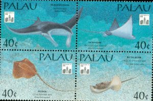 RMK13-0052 PALAU 322 MH BK-4 MARINE LIFE BIN $2.00