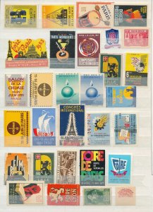 France Paris Textile Foire Lyon Swiss Old Poster Labels(Appx 100+)W2245