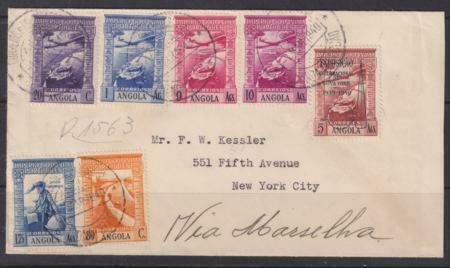 Angola 1938 SC C7 Var on Cover Very RARE