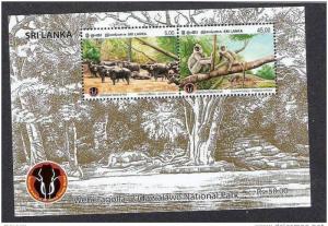 Sri Lanka Monkey Langur  Water Buffalo, Mammal Wildlife Fauna M/s MNH # 7701