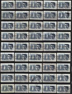 SC#1246 5¢ John F. Kennedy Singles (1964) Used Lot of 45 Stamps