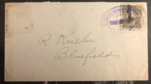 1900s Bluefields Nicaragua Telegraph Cancel Cover Domestic Used