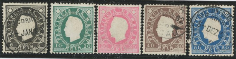 Macao (Macau) #35-37/39-40 Used Single