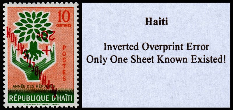 Haiti Scott B14 Inverted Overprint Error (1960) Mint NH VF, CV $249.00 C