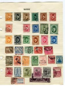 EGYPT;  1920s-40s early definitive issues good used lot on page