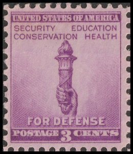 US 901 Torch Enlightenment National Defense 3c single MNH 1940