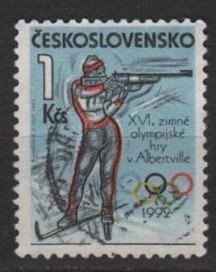 Czechoslovakia 1992  Scott 2850 used - 1k Winter Olympic 