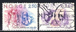 Norway; 1984: Sc. # 848-849: Used Cpl. Set