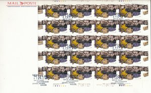 CANADA 1995 HOLOCAUST 20 STAMP SHEET FDC 