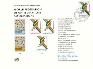 United Nations Geneva 1976 FDC Sc 57 Souvenir Card World Federation UN Assoc