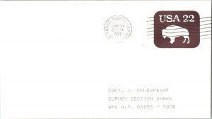 United States A.P.O.'s 22c American Buffalo Envelope 1987 Air Force Postal Se...