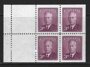 CANADA - #286b - 3c KING GEORGE VI BOOKLET PANE MNH