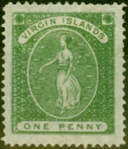 Virgin Islands 1878 1d Green SG22b Wmk Upright Fine MM (2) 