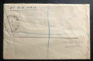 1943 Rafah Palestine British Field Post Airmail Censored Cover To England