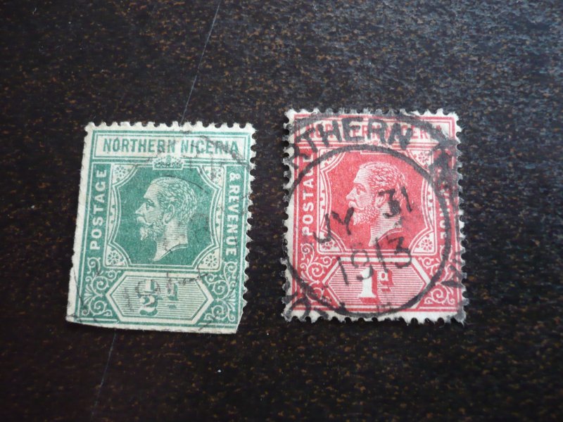 Stamps - Northern Nigeria - Scott# 40-41 - Used Part Set of 2 Stamps