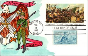 Scott UX114 14 Cents National Guard Postcard Melissa Fox Hand Painted FDC 6/15