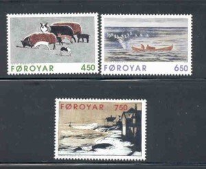 Faroe Islands Sc 307-9 1996  Kamban Artist stamp set mint NH