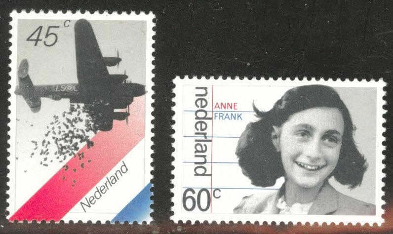 Netherlands Scott 597-598 MNH** 1980 WW2 Anne Frank set